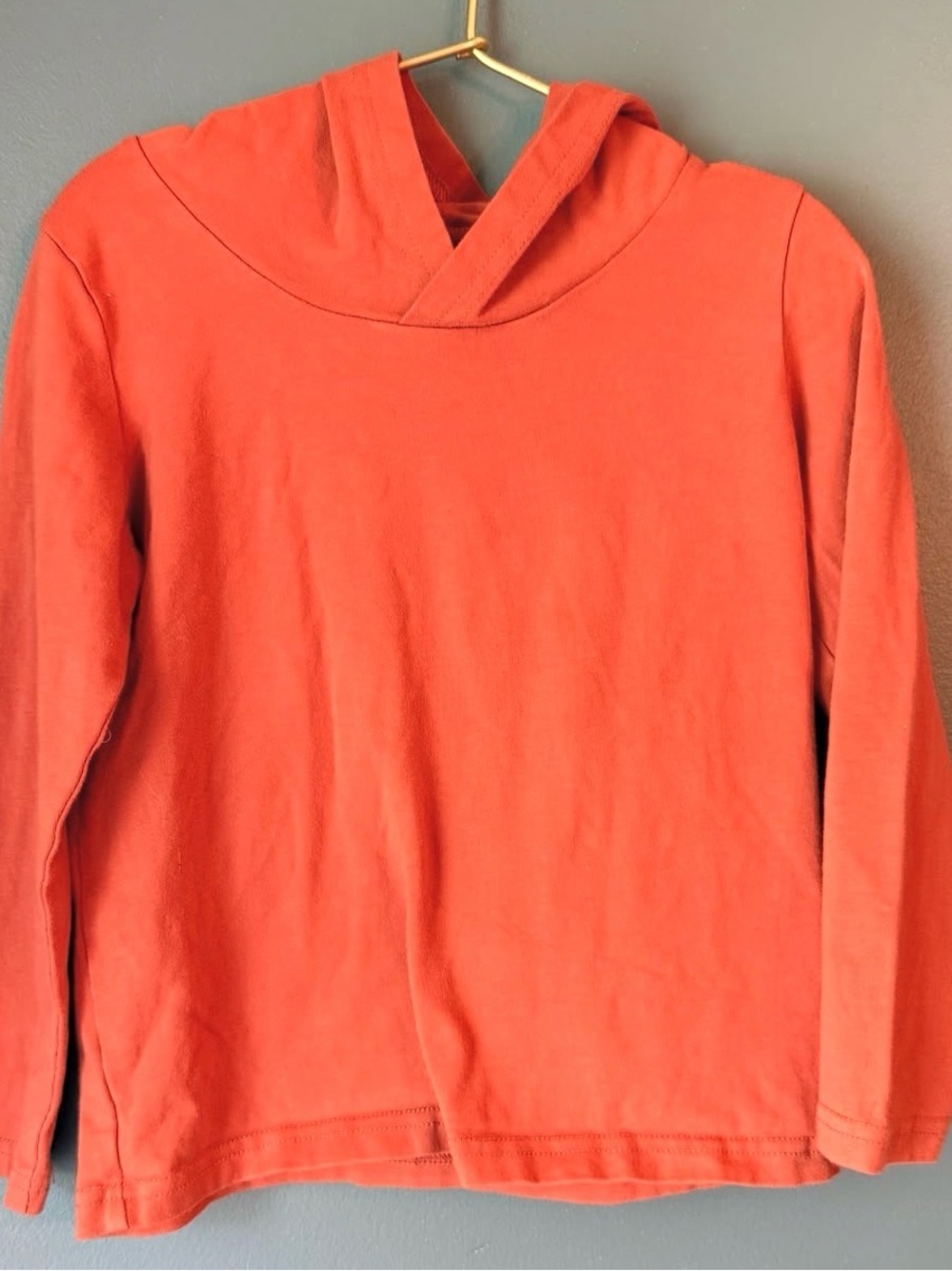 June & January - Kids 5/6 Pumpkin Hooded Long Sleeve Tee